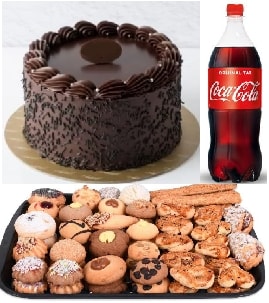 Avantajlı Kutlama Paketi Çikolatalı Pasta Kuru Pasta ve Kola